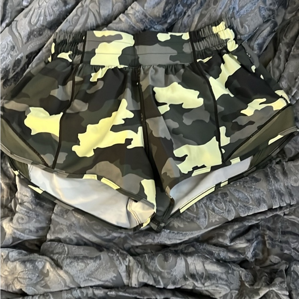 Lululemon Camo Athletic Shorts - Green and Black